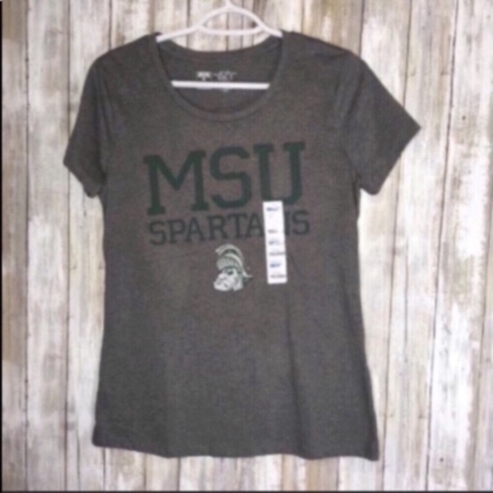 Michigan State Spartans MSU Tee Gray Graphic Shirt Women’s Small